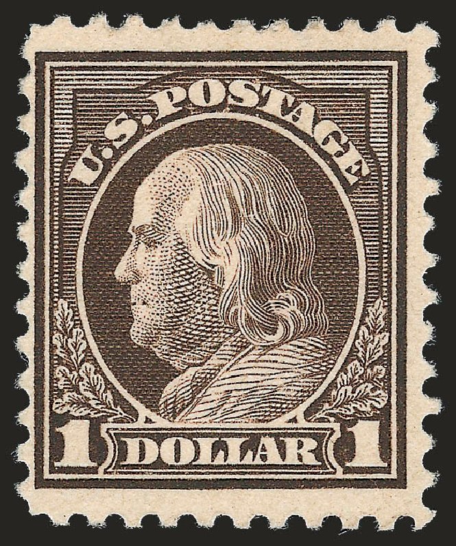 Values of US Stamp Scott 518 - 1917 US$1.00 Franklin Perf 11. Robert Siegel Auction Galleries, Sep 2009, Sale 976, Lot 2106