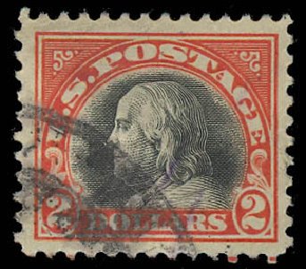 US Stamps Prices Scott Catalog # 523 - 1918 US$2.00 Franklin Perf 11. Daniel Kelleher Auctions, Jun 2012, Sale 630, Lot 1887