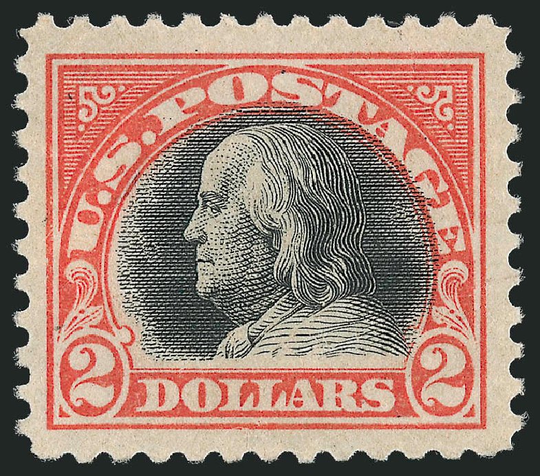 US Stamp Prices Scott Cat. #523 - 1918 US$2.00 Franklin Perf 11. Robert Siegel Auction Galleries, Jun 2011, Sale 1011, Lot 777