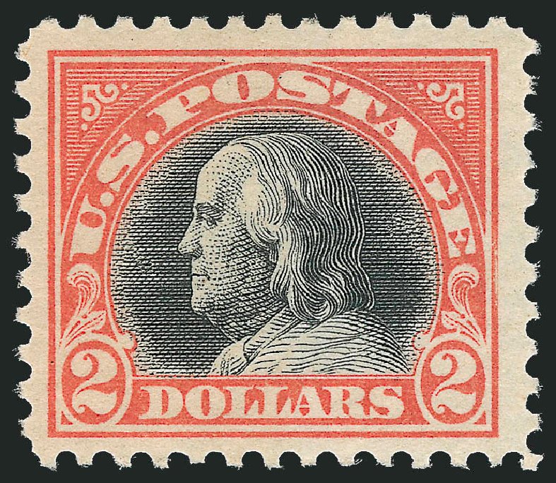 US Stamp Prices Scott #523: 1918 US$2.00 Franklin Perf 11. Robert Siegel Auction Galleries, Dec 2012, Sale 1037, Lot 2097