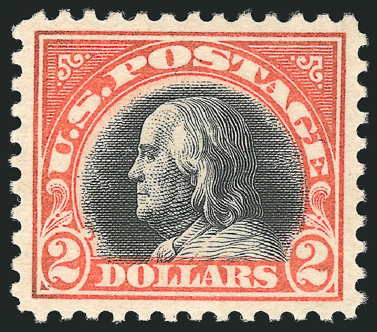 Values of US Stamps Scott Catalogue # 523 - US$2.00 1918 Franklin Perf 11. Robert Siegel Auction Galleries, Apr 2015, Sale 1096, Lot 757