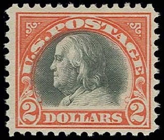 US Stamps Value Scott Catalog 523 - 1918 US$2.00 Franklin Perf 11. H.R. Harmer, Jun 2013, Sale 3003, Lot 1368