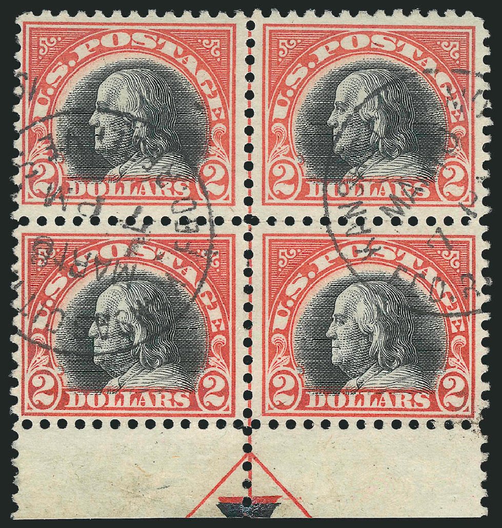 Value of US Stamp Scott Catalogue #523: US$2.00 1918 Franklin Perf 11. Robert Siegel Auction Galleries, Feb 2015, Sale 1093, Lot 488