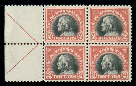 Costs of US Stamps Scott Cat. #523 - US$2.00 1918 Franklin Perf 11. Matthew Bennett International, Dec 2007, Sale 325, Lot 2189