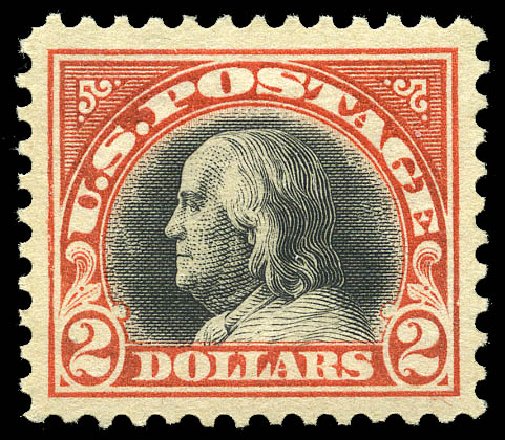 US Stamps Values Scott Catalog 523 - 1918 US$2.00 Franklin Perf 11. Matthew Bennett International, May 2014, Sale 350, Lot 649