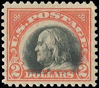 Costs of US Stamp Scott Cat. # 523: 1918 US$2.00 Franklin Perf 11. Regency-Superior, Jan 2015, Sale 109, Lot 1299