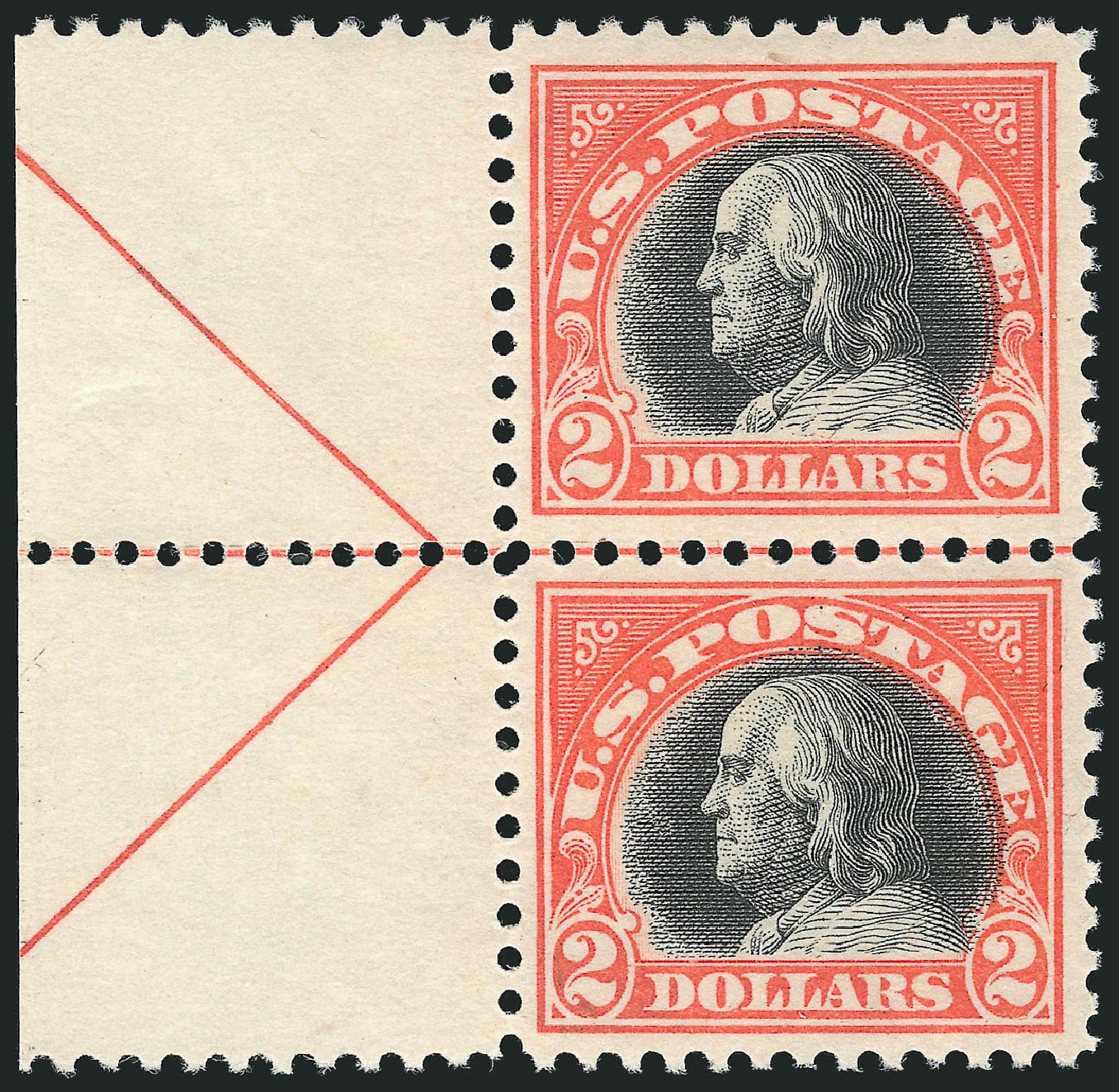 Cost of US Stamps Scott # 523 - US$2.00 1918 Franklin Perf 11. Robert Siegel Auction Galleries, Dec 2012, Sale 1037, Lot 2099
