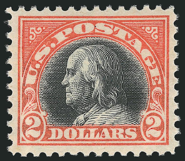 US Stamps Prices Scott Catalog #523: 1918 US$2.00 Franklin Perf 11. Robert Siegel Auction Galleries, Feb 2015, Sale 1092, Lot 1359