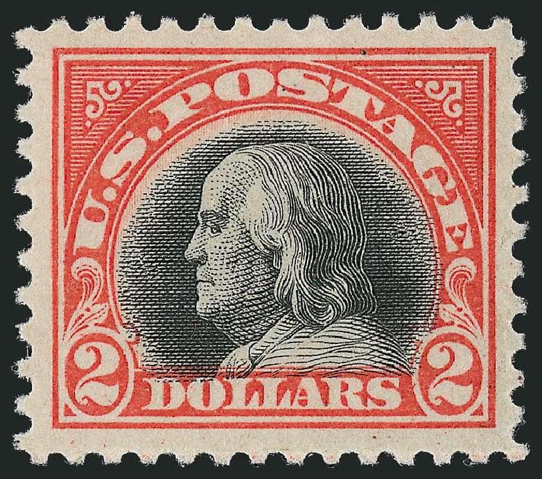 US Stamps Value Scott #523 - US$2.00 1918 Franklin Perf 11. Robert Siegel Auction Galleries, Sep 2009, Sale 976, Lot 2109