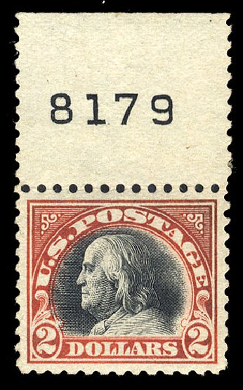 US Stamps Prices Scott 523: 1918 US$2.00 Franklin Perf 11. Cherrystone Auctions, Apr 2009, Sale 200904, Lot 110