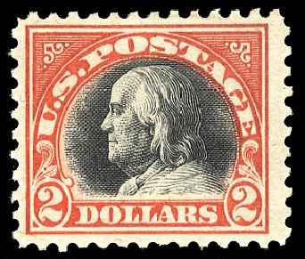 Price of US Stamps Scott Catalog #523 - US$2.00 1918 Franklin Perf 11. Cherrystone Auctions, Jan 2010, Sale 201001, Lot 160