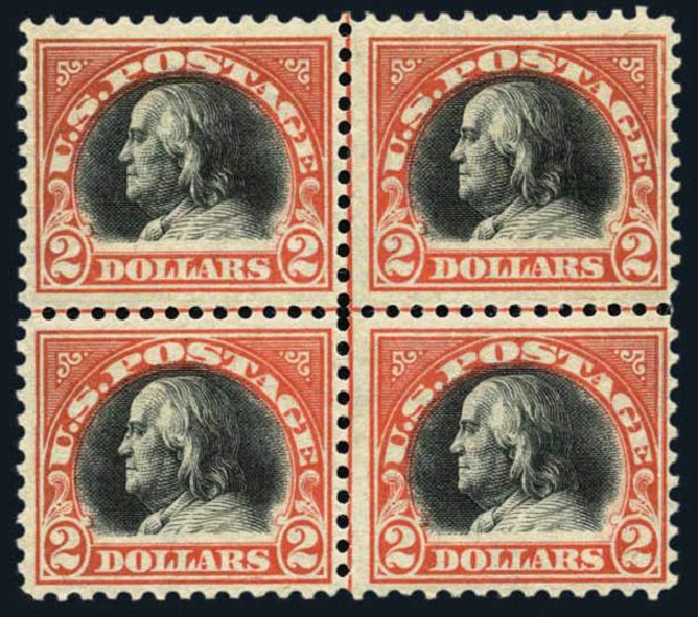 Prices of US Stamp Scott Cat. #523 - US$2.00 1918 Franklin Perf 11. Harmer-Schau Auction Galleries, Aug 2014, Sale 102, Lot 2060