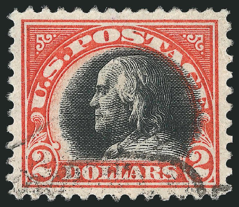 Values of US Stamps Scott Cat. # 523 - 1918 US$2.00 Franklin Perf 11. Robert Siegel Auction Galleries, Jun 2011, Sale 1011, Lot 780
