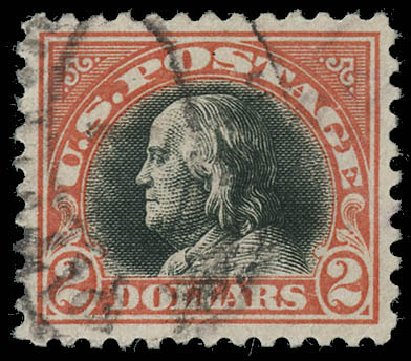 Price of US Stamp Scott Cat. # 523: US$2.00 1918 Franklin Perf 11. Matthew Bennett International, Jun 2008, Sale 328, Lot 1021