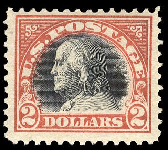 Costs of US Stamps Scott 523: 1918 US$2.00 Franklin Perf 11. Cherrystone Auctions, Apr 2009, Sale 200904, Lot 111