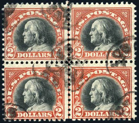 Price of US Stamps Scott Catalog 523 - US$2.00 1918 Franklin Perf 11. Harmer-Schau Auction Galleries, Aug 2011, Sale 90, Lot 1571