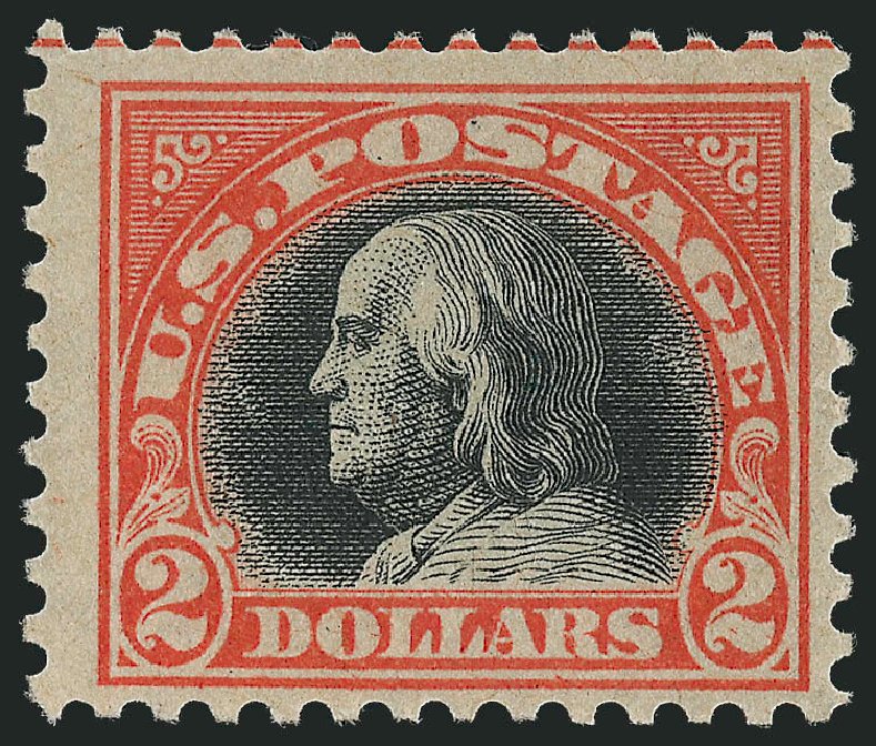 Values of US Stamps Scott # 523 - 1918 US$2.00 Franklin Perf 11. Robert Siegel Auction Galleries, Sep 2009, Sale 976, Lot 2111