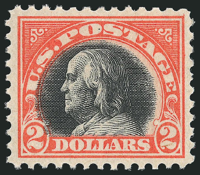 US Stamps Value Scott Cat. #523 - 1918 US$2.00 Franklin Perf 11. Robert Siegel Auction Galleries, Oct 2010, Sale 997, Lot 6061