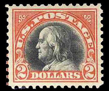 US Stamp Prices Scott # 523 - 1918 US$2.00 Franklin Perf 11. Cherrystone Auctions, Jun 2011, Sale 201106, Lot 74