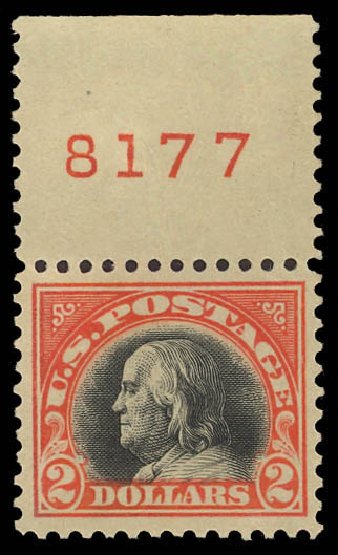 US Stamp Price Scott Cat. # 523: 1918 US$2.00 Franklin Perf 11. Daniel Kelleher Auctions, Jun 2012, Sale 630, Lot 1884