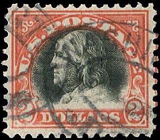 US Stamp Value Scott Catalogue 523: US$2.00 1918 Franklin Perf 11. Regency-Superior, Nov 2014, Sale 108, Lot 934