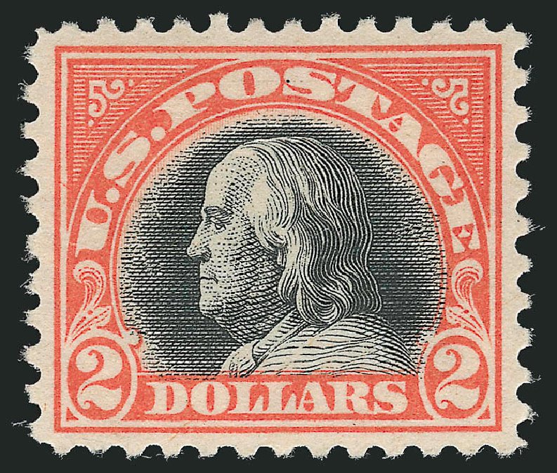 Prices of US Stamps Scott Cat. 523 - US$2.00 1918 Franklin Perf 11. Robert Siegel Auction Galleries, Sep 2014, Sale 1078, Lot 574