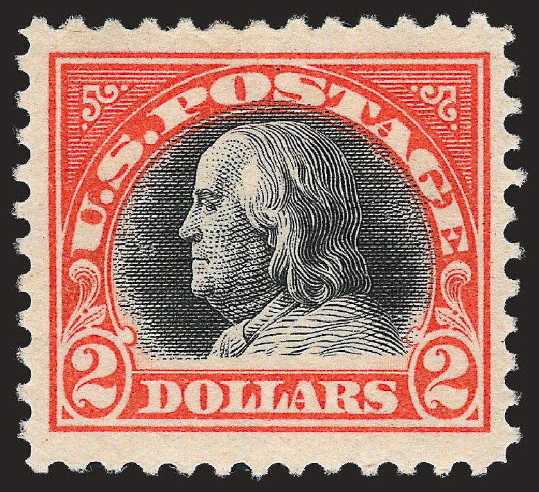 Costs of US Stamp Scott Catalogue #523: 1918 US$2.00 Franklin Perf 11. Robert Siegel Auction Galleries, Sep 2008, Sale 962, Lot 2794