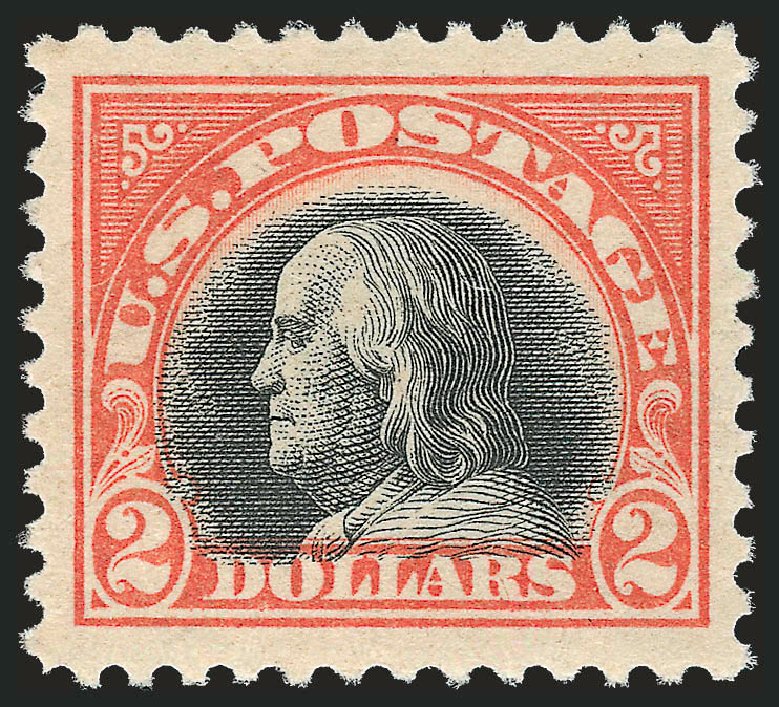 Cost of US Stamp Scott Catalog 523: 1918 US$2.00 Franklin Perf 11. Robert Siegel Auction Galleries, Apr 2010, Sale 984, Lot 934