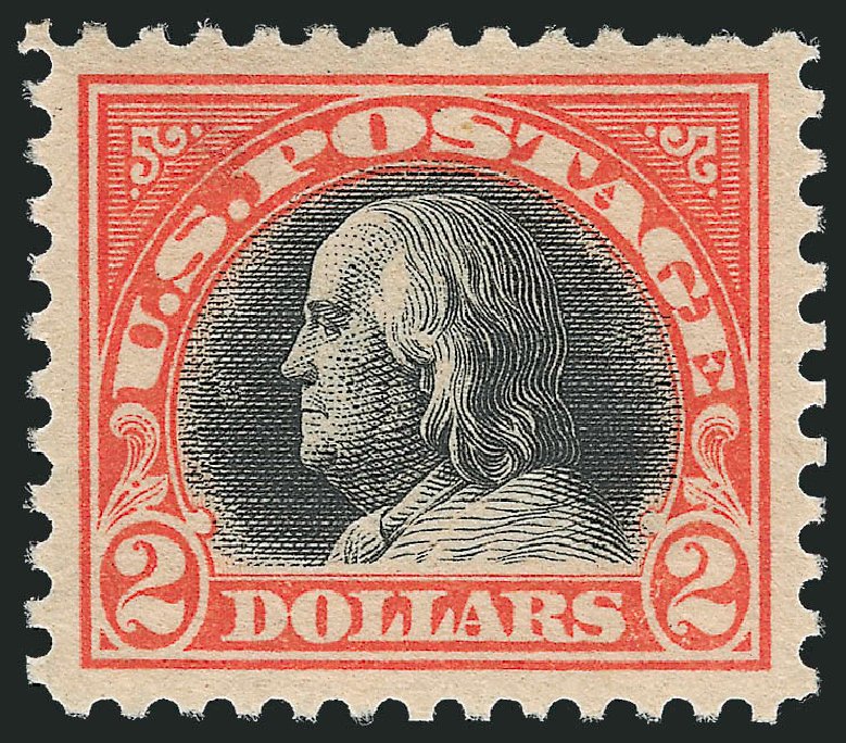 Cost of US Stamp Scott Catalog # 523 - 1918 US$2.00 Franklin Perf 11. Robert Siegel Auction Galleries, Nov 2013, Sale 1061, Lot 3985