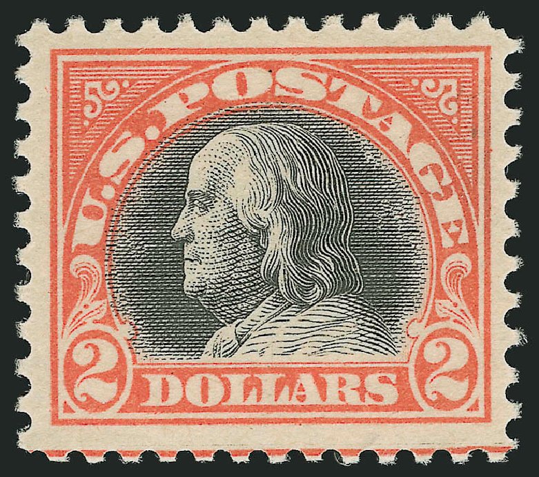 Value of US Stamps Scott 523 - 1918 US$2.00 Franklin Perf 11. Robert Siegel Auction Galleries, Apr 2010, Sale 984, Lot 935