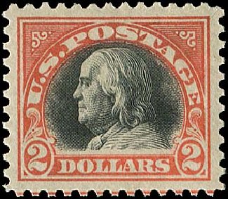 US Stamp Value Scott Catalog #523 - US$2.00 1918 Franklin Perf 11. Regency-Superior, Nov 2014, Sale 108, Lot 932