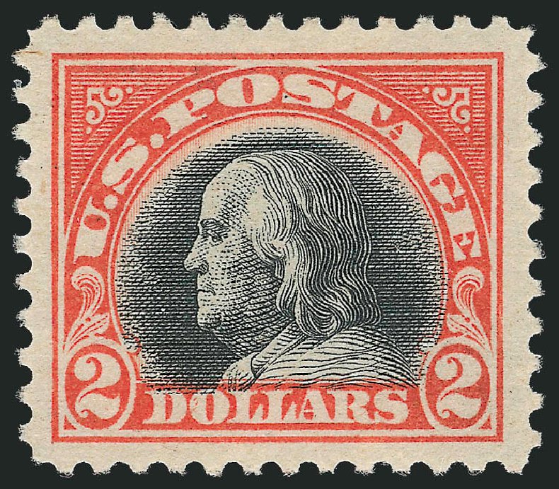 Cost of US Stamp Scott Catalogue 523 - 1918 US$2.00 Franklin Perf 11. Robert Siegel Auction Galleries, Oct 2011, Sale 1013, Lot 462