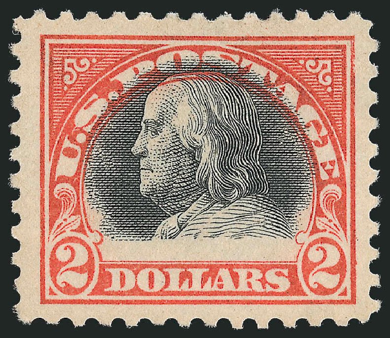 Values of US Stamps Scott Cat. # 523 - 1918 US$2.00 Franklin Perf 11. Robert Siegel Auction Galleries, Oct 2011, Sale 1014, Lot 2022