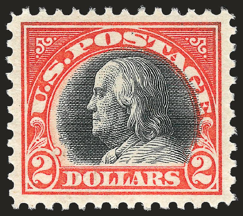 US Stamps Value Scott Cat. 523 - US$2.00 1918 Franklin Perf 11. Robert Siegel Auction Galleries, Sep 2008, Sale 962, Lot 2792