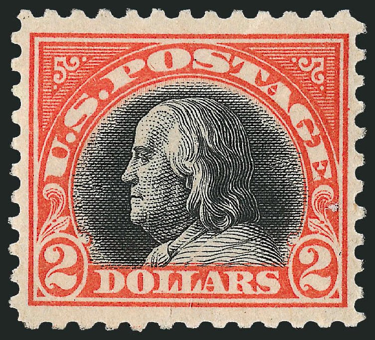 US Stamp Price Scott Catalogue 523: 1918 US$2.00 Franklin Perf 11. Robert Siegel Auction Galleries, Dec 2008, Sale 967, Lot 4892