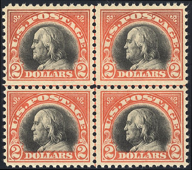 Costs of US Stamps Scott 523 - US$2.00 1918 Franklin Perf 11. Cherrystone Auctions, Nov 2008, Sale 200811, Lot 1123