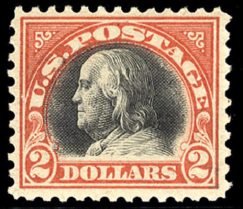 Cost of US Stamp Scott Cat. #523: US$2.00 1918 Franklin Perf 11. Cherrystone Auctions, Nov 2009, Sale 200911, Lot 3133