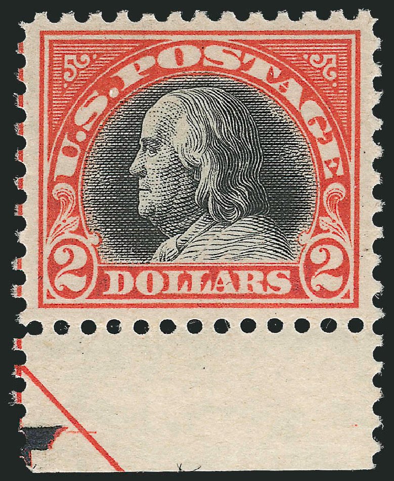 Cost of US Stamps Scott Catalogue # 523: US$2.00 1918 Franklin Perf 11. Robert Siegel Auction Galleries, Oct 2012, Sale 1033, Lot 4243