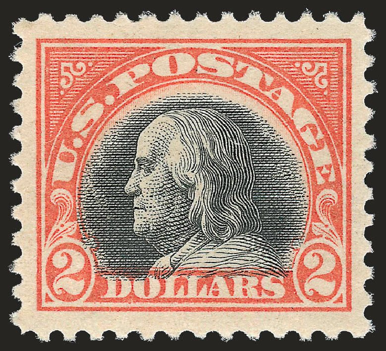 Value of US Stamps Scott Catalogue 523 - US$2.00 1918 Franklin Perf 11. Robert Siegel Auction Galleries, Sep 2008, Sale 962, Lot 2793