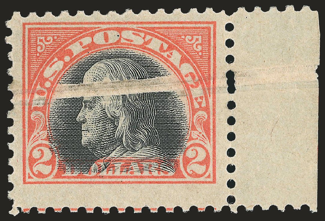 US Stamp Value Scott Catalogue 523 - 1918 US$2.00 Franklin Perf 11. Robert Siegel Auction Galleries, Dec 2008, Sale 967, Lot 4893