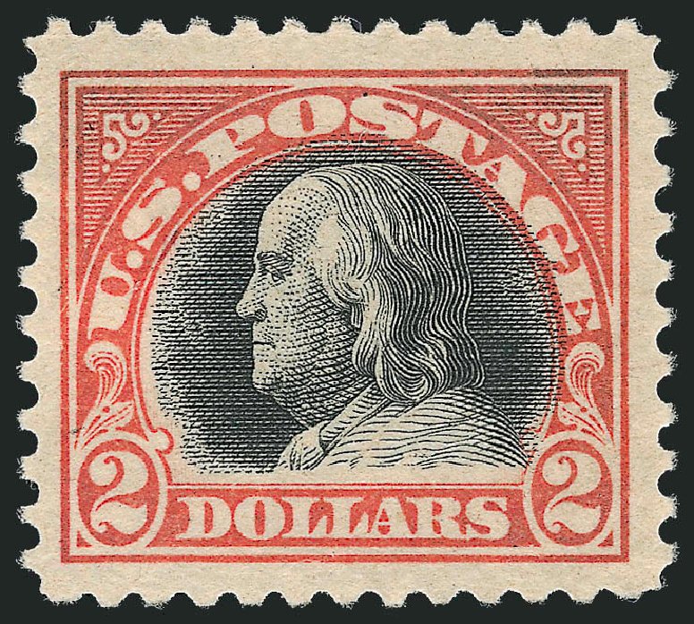 US Stamp Price Scott 523 - 1918 US$2.00 Franklin Perf 11. Robert Siegel Auction Galleries, Oct 2010, Sale 997, Lot 6063