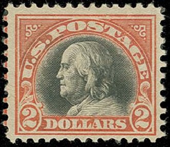 Values of US Stamps Scott Cat. #523 - US$2.00 1918 Franklin Perf 11. H.R. Harmer, Oct 2014, Sale 3006, Lot 1396