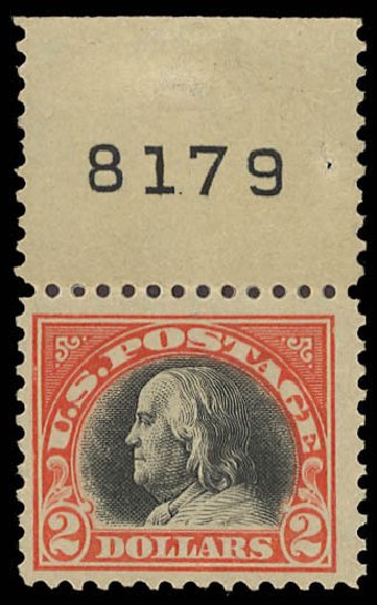 Costs of US Stamps Scott Catalogue #523: 1918 US$2.00 Franklin Perf 11. Daniel Kelleher Auctions, Aug 2012, Sale 631, Lot 1266