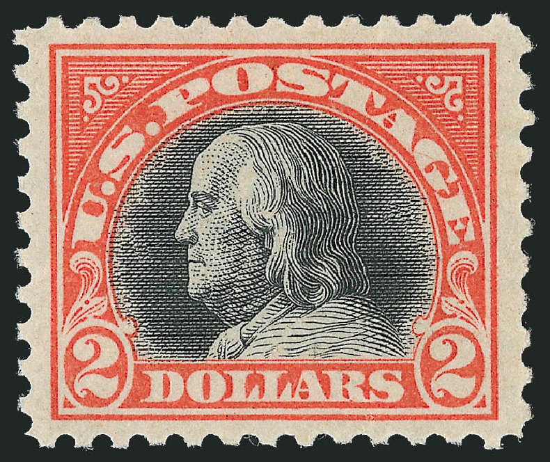Price of US Stamps Scott Catalog 523 - 1918 US$2.00 Franklin Perf 11. Robert Siegel Auction Galleries, Dec 2011, Sale 1017, Lot 846