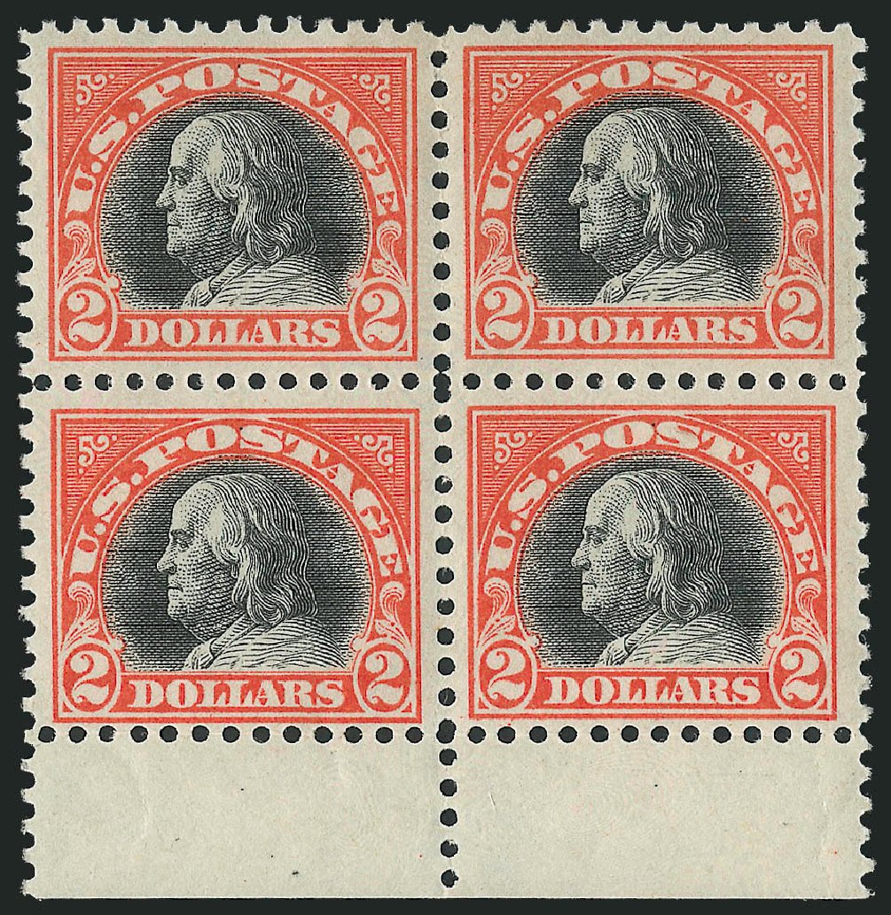 Values of US Stamps Scott 523 - 1918 US$2.00 Franklin Perf 11. Robert Siegel Auction Galleries, Mar 2012, Sale 1019, Lot 876