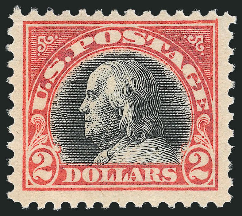 US Stamps Value Scott 523 - US$2.00 1918 Franklin Perf 11. Robert Siegel Auction Galleries, Dec 2012, Sale 1037, Lot 2096