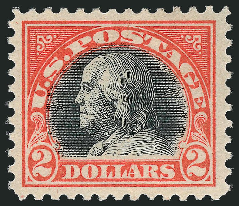 Prices of US Stamps Scott Catalogue 523: 1918 US$2.00 Franklin Perf 11. Robert Siegel Auction Galleries, Mar 2013, Sale 1040, Lot 1916