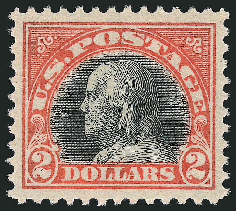 Prices of US Stamps Scott Catalog 523 - 1918 US$2.00 Franklin Perf 11. Robert Siegel Auction Galleries, Dec 2013, Sale 1062, Lot 716