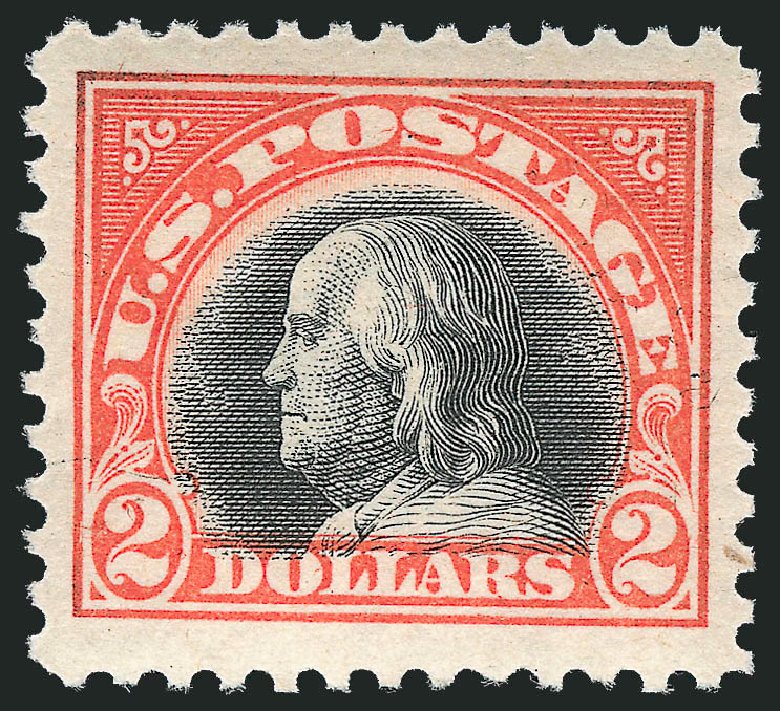 US Stamps Price Scott Cat. 523 - 1918 US$2.00 Franklin Perf 11. Robert Siegel Auction Galleries, Mar 2014, Sale 1067, Lot 1596