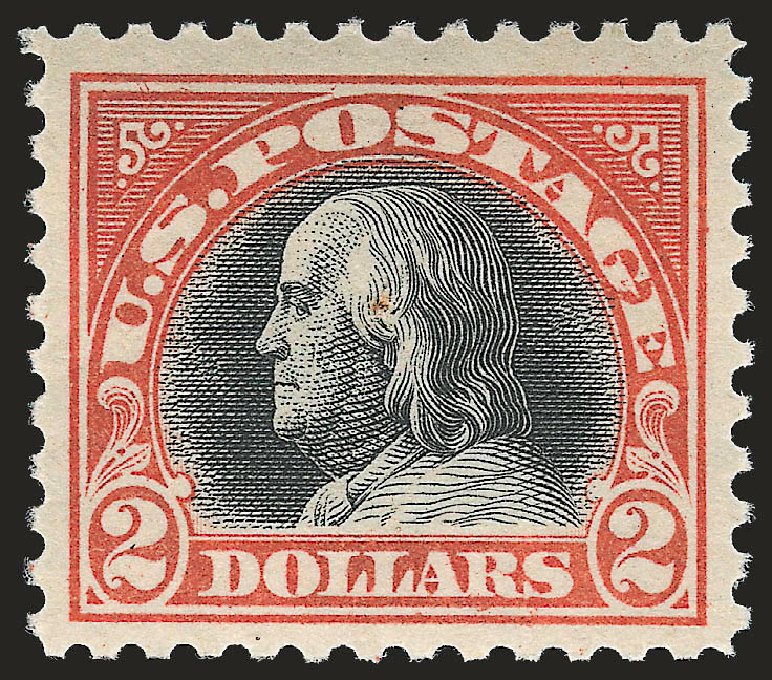 US Stamps Price Scott Catalogue 523: 1918 US$2.00 Franklin Perf 11. Robert Siegel Auction Galleries, Apr 2010, Sale 984, Lot 936
